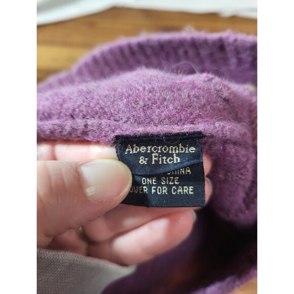 Vtge Abercrombie & Fitch Purple Argyle Wool Beanie Hat - Picture 3 of 4